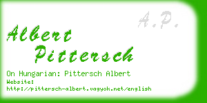 albert pittersch business card